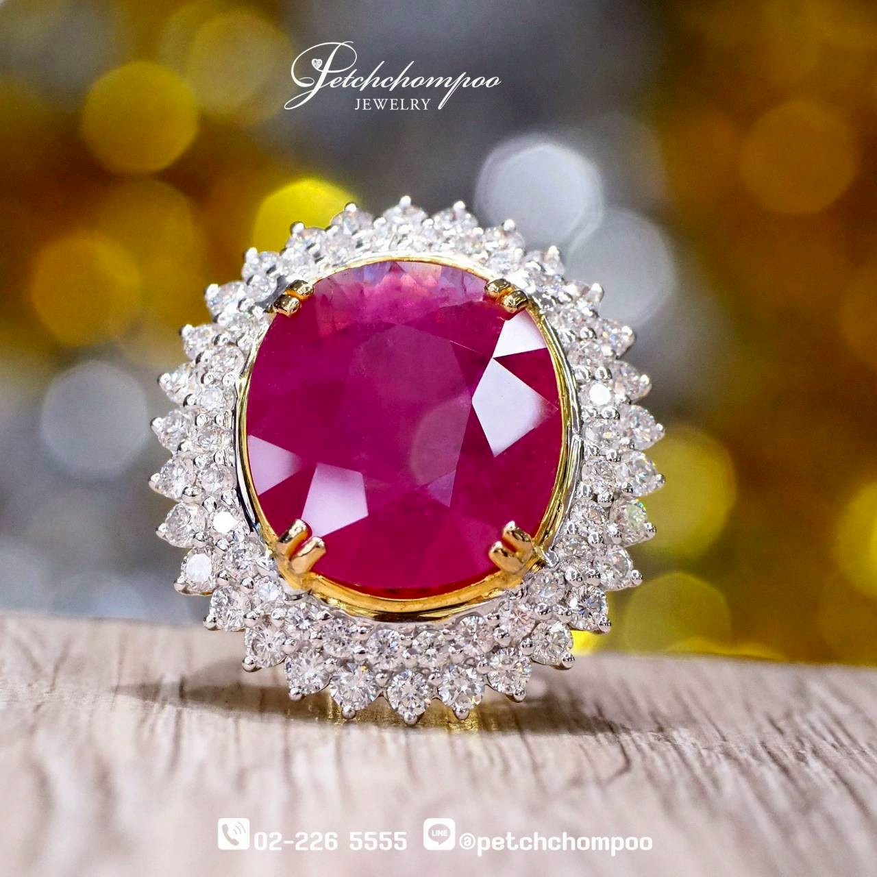 [29890] “Imperial Radiance™” Ring – 17.90 ct Burmese Ruby with IGA Certificate Surrounded by Diamonds  299,000 