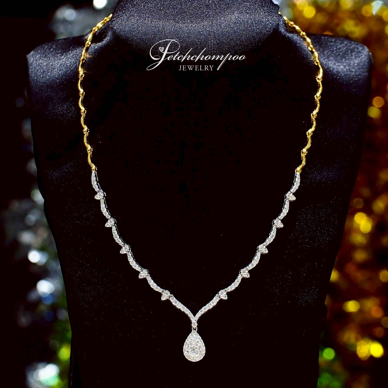 [30484] Serene Droplet Elegance™ – Luxury Diamond Teardrop Necklace  199,000 