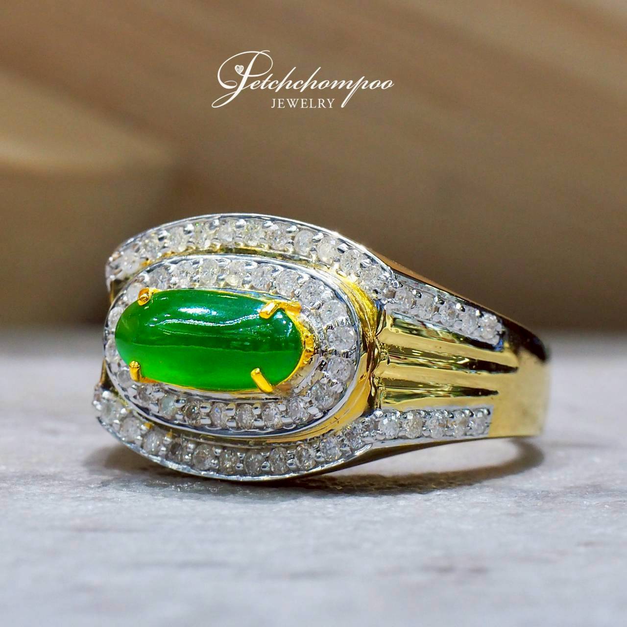 [30780] แหวนหยกพม่า Imperial Jade Aura 1.00 กะรัต  59,000 