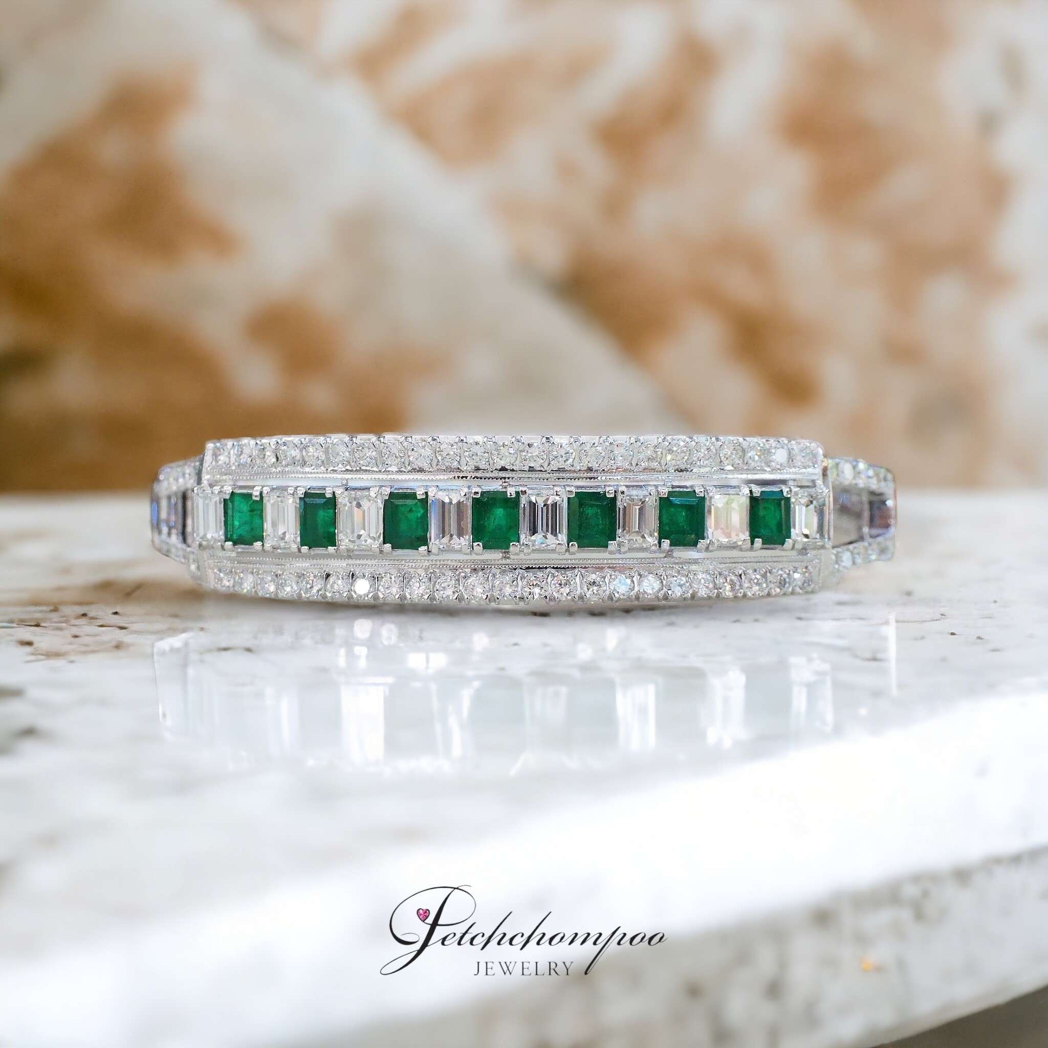 [29293] Colombia emerald with diamond bangle  199,000 