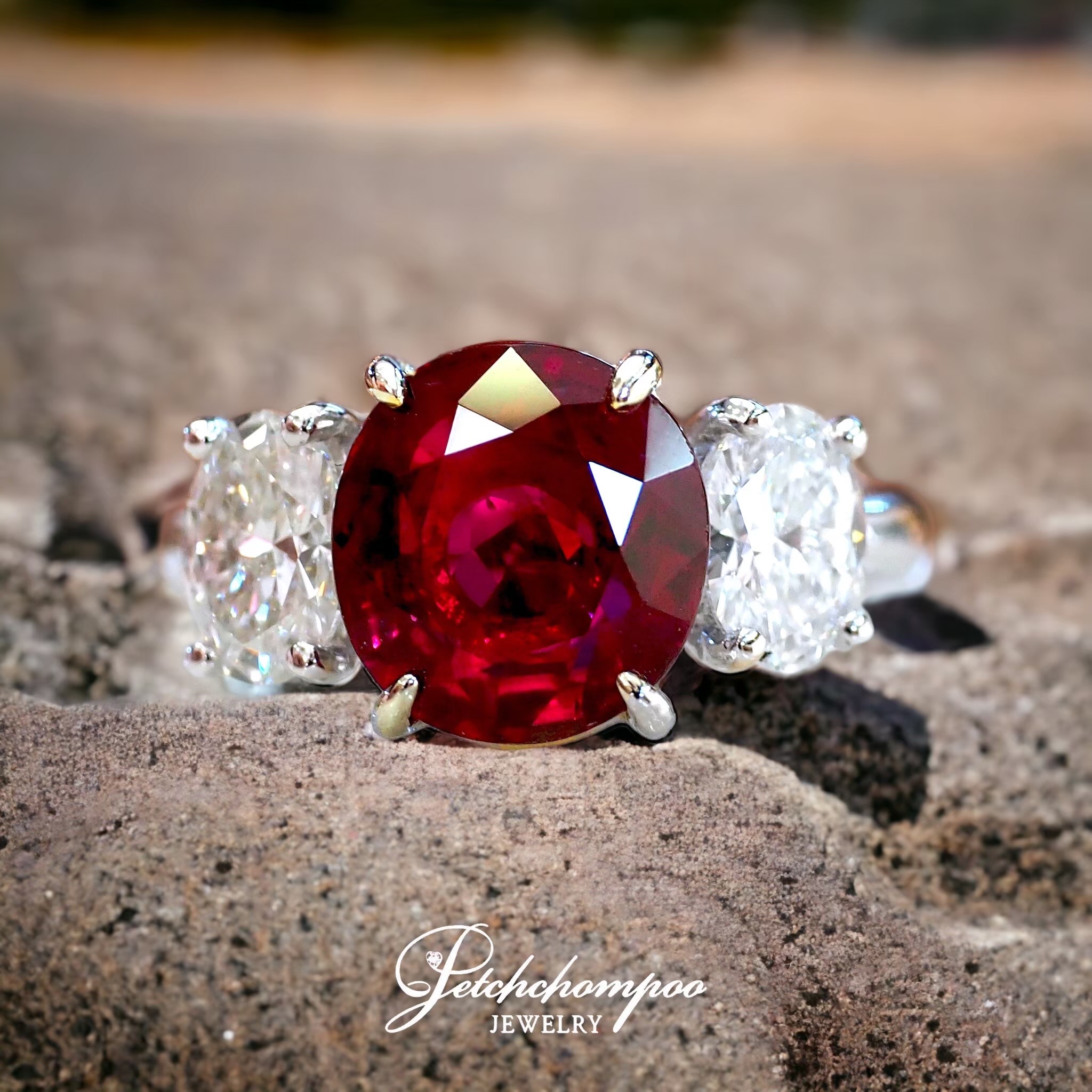 [28169] แหวนทับทิม สยาม 4.01 กะรัต เซอร์ GIA  1,390,000 