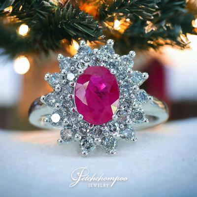 [28394] 1.56 carat ruby ring surrounded by diamonds  39,000 