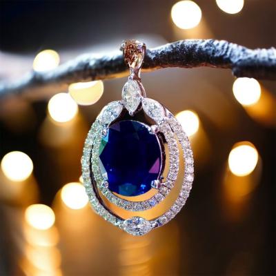 [014546] 8.85 Carat Thailand Blue Sapphire With Diamond Pendant  599,000 