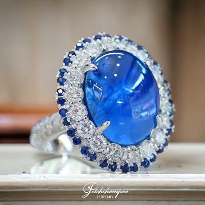 [28960] 21.62 carat unheated star cffect Lanka sapphire with diamond ring  790,000 