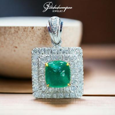 [28622] Colombian emerald pendant, surrounded by diamonds  69,000 