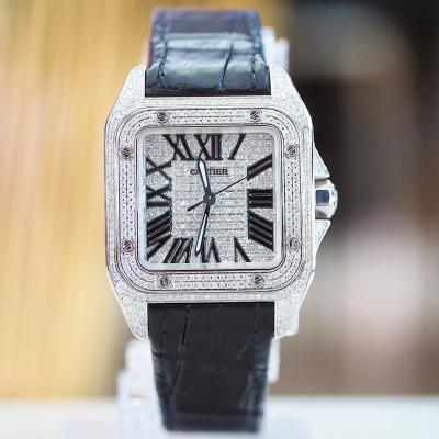 [28190] Cartier Santos 100 Medium Full Diamond ลดราคาเหลือ 265,000