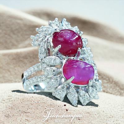 [28785] Natural unheated Myanmar star ruby with diamond ring  89,000 