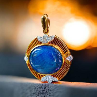 [023183] Blue Sapphire With Diamond pendant  69,000 