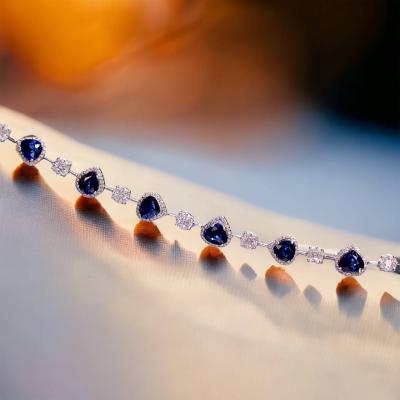 [015184] Ceylon sapphire bracelet, top color with diamond Discount 399,000