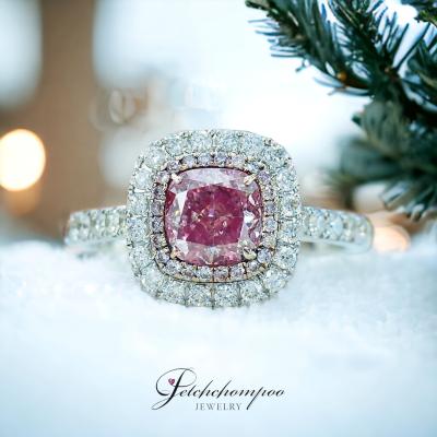[28471] แหวนเพชรสีชมพู Pink Diamond เม็ดกลาง 1.33 กะรัตใบเซอร์ AGL  390,000 