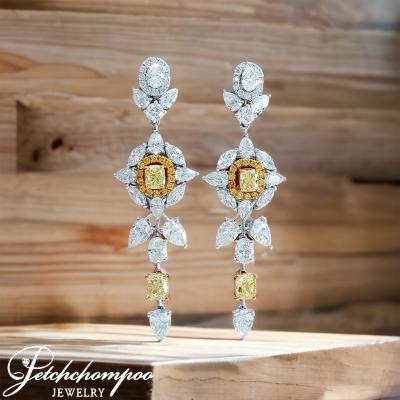 [018542] Fancy Yellow Diamond Earring Discount 300,000