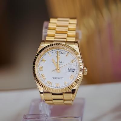 [26665] Rolex Day-Date 36 White Dial Fluted Bezel President Yellow Gold Watch 118238  755,000 