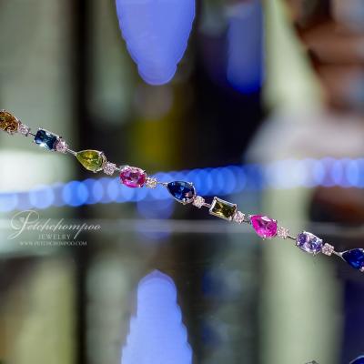 [022629] Multicolor Sapphire With Diamond Bracelet  89,000 