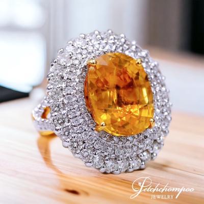 [020752] Yellow Sapphire Ring 15.82 Carats AIGS Certificate Discount 259,000