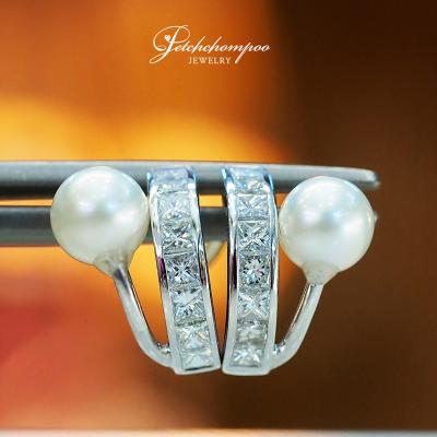 [28615] Pearl and diamond earrings  29,000 