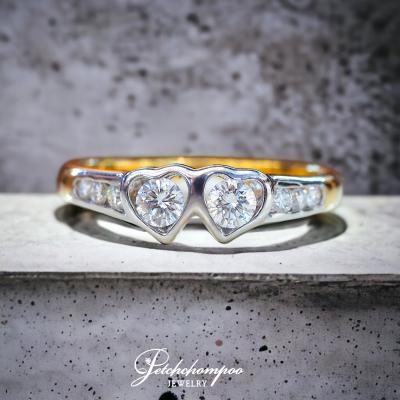[008249] แหวนเพชรรูปหัวใจคู่ ลดราคาเหลือ 19,000