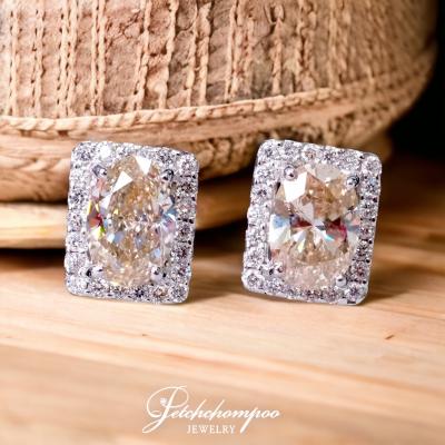 [26181] Champagne Color diamond Earring Discount 129,000
