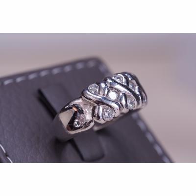 [011999] แหวนแพตตินั่มฝังเพชรเม็ดละ 6ตัง ลดราคาเหลือ 25,000