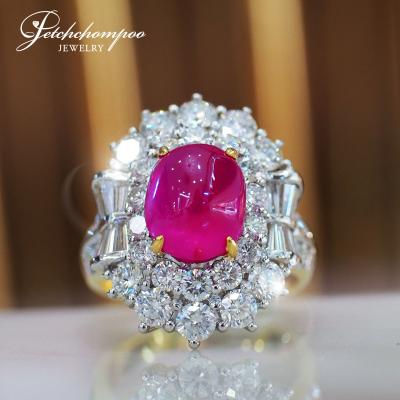 [27055] Burmese ruby ring with diamonds Emil Certificate  159,000 