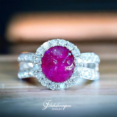 [27323] Burmese ruby ring,unheated, 4.96 carats set with diamonds, sir EMIL.  99,000 