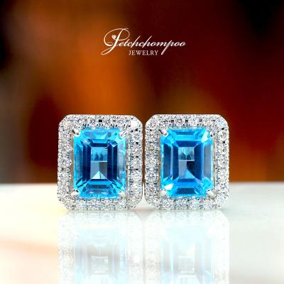 [28042] Blue topaz diamond earrings  39,000 
