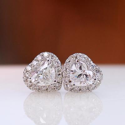 28046 Diamond heart earrings set with diamonds