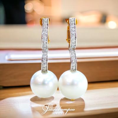 [025128] Southsea Pearl With Diamond Earring  39,000 
