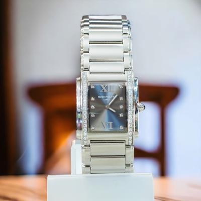 [28060] Patek Philippe Twenty~4 4910/10A-010  Factory Diamond Stainless Steel Watch  465,000 