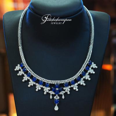 [28627] 16.37 carat blue sapphire necklace with diamonds  399,000 