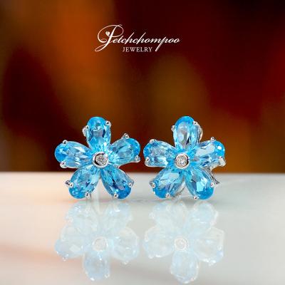 [28041] Blue topaz diamond earrings  19,000 