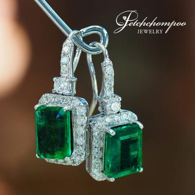 [27488] Zambian emerald earrings with diamonds  89,000 