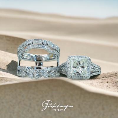 [28819] แหวนเพชรใบเซอร์ GIA  Princess cut 2.68 กะรัต ใส่ได้2แบบ 2in1 ลดราคาเหลือ 375,000