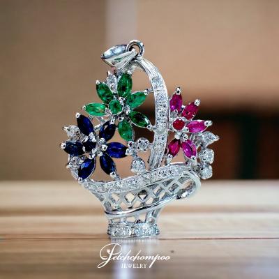 [27788] Basket pendant inlaid with diamonds and gems  49,000 