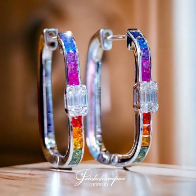 [26979] Multicolor Sapphire Diamond Earrings  49,000 