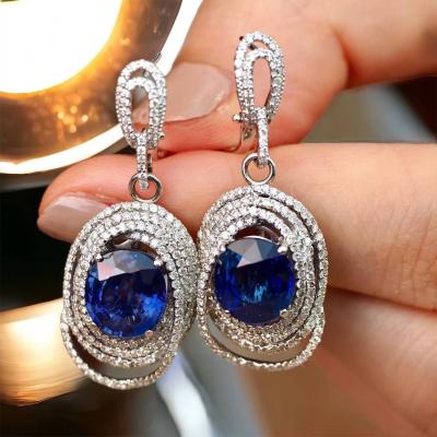 [021731] Blue Sapphire Earrings Discount 590,000