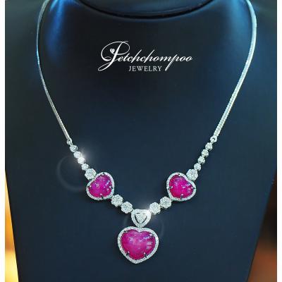[27402] Heart ruby necklace set with diamonds  139,000 