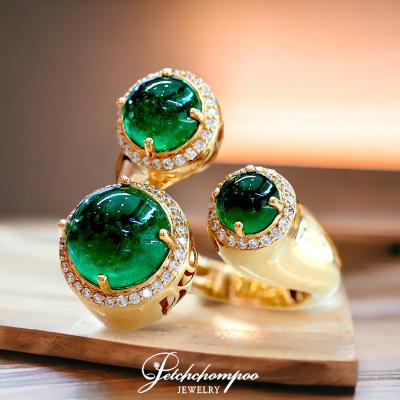 [024502] Three Stones Emerald ring IGL  199,000 