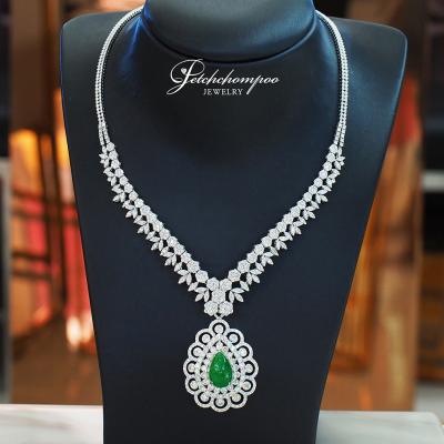 [28297] Diamond necklace with Burmese jade pendant, 7.95 carats, 2 in 1  299,000 