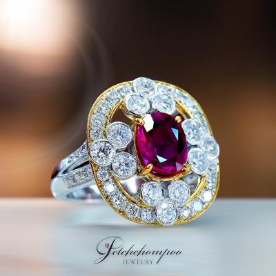 [28108] Siamese ruby ring 1.91 ct surrounded by diamonds  129,000 