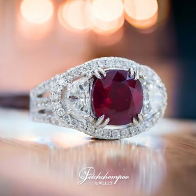 [28963] 2.67 carat unheated ceylon  ruby with diamond ring  159,000 