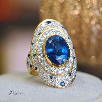 [022792] แหวนไพลินซีลอน Royal Blue 6.45 กะรัตเซอร์ AIG  490,000 