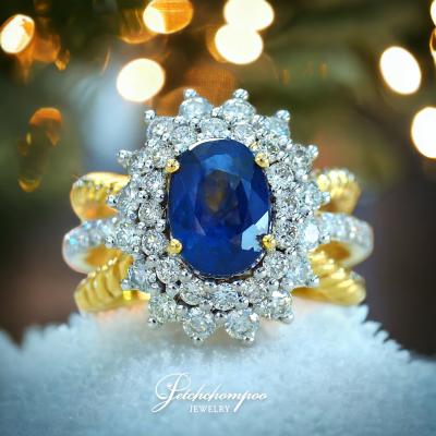 [28406] Sapphire ring surrounded by diamonds with AIG certificate  59,000 