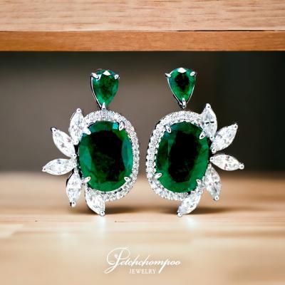 [26986] Emerald earrings, Zambia, certificate Emil  349,000 