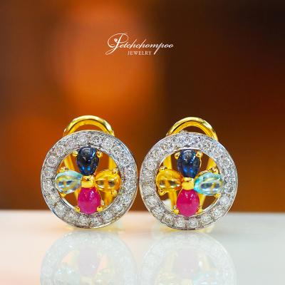 [28024] Gemstone earrings with diamonds  39,000 