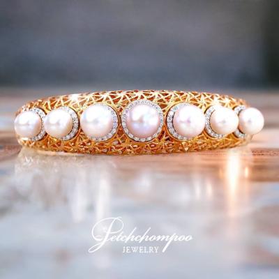 [021957] Italy Pink Gold Diamond And Pink Pearl Bangle  99,000 